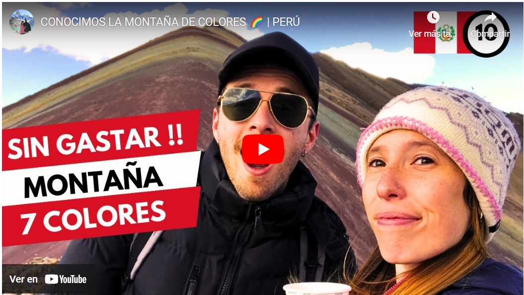 Video montaña 7 colores de Perú cerca de Cusco, Vinicunca, Rainbow Mountain