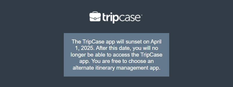 Anuncio oficial cierre de TripCase